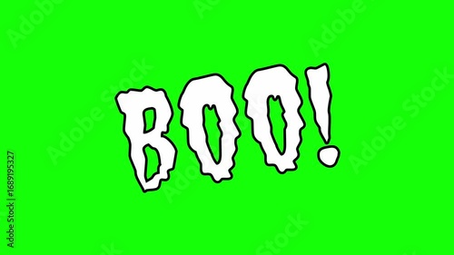 Halloween Boo popup and shaking animation on a green screen