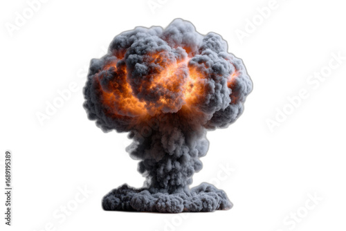 Atomic Explosion Cloud Over Isolated Background