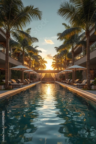 tropical resort pool