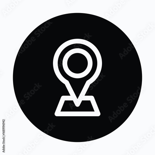 Location pin isolated vector circular style icon