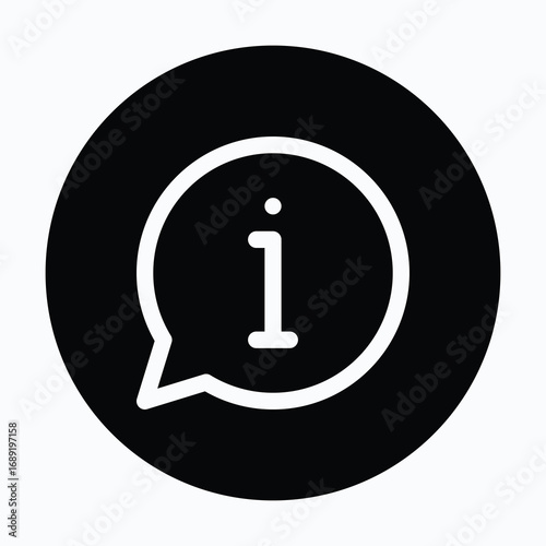 Info bubble isolated vector circular style icon