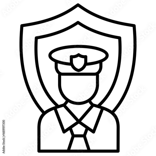 Security Officer Outline Icon