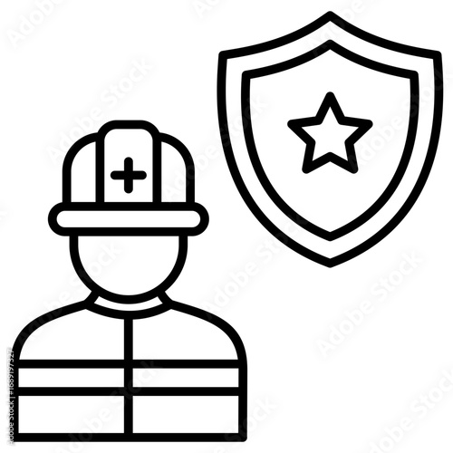 Fire Evacuation Outline Icon