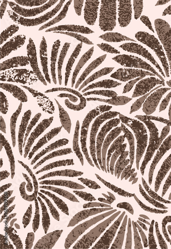 The modern blue of floral textile tropical bicolor grey and blue flower and leaves miniprint flowers geometric textile for clothes. A Seamless hand drawing pattern.