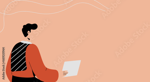 Young professional working remotely on a laptop, embodying productivity and modern digital communication. Ideal for business, technology, or education concepts.