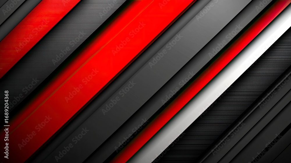 Fototapeta premium Dynamic Red and Gray Diagonal Stripes: Abstract Geometric Background