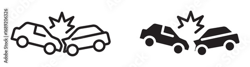 car accident icon set, vector illustration