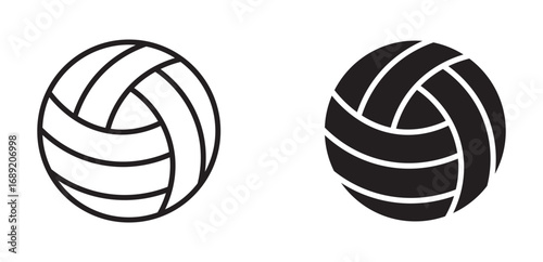 volleyball silhouette and line icon vector illustration