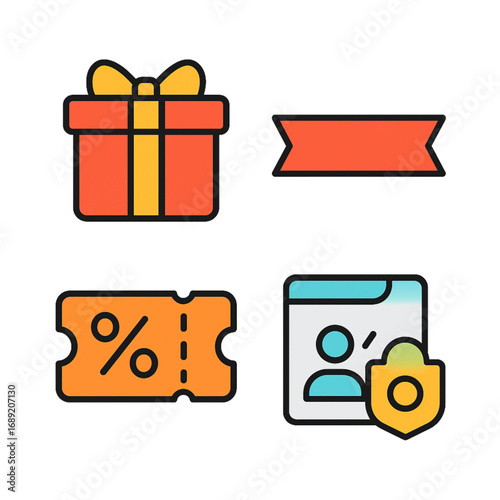 Reward Loyalty Icon Set