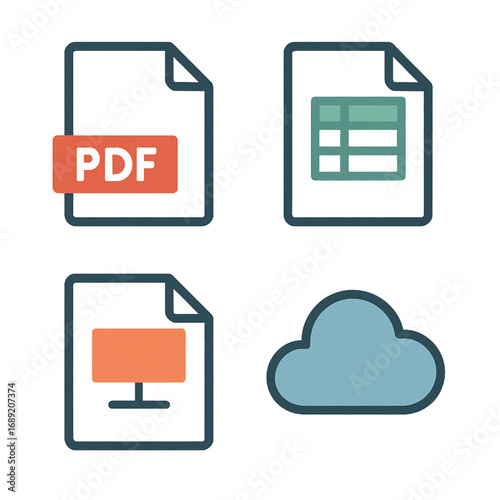 Document File Types Icon Set