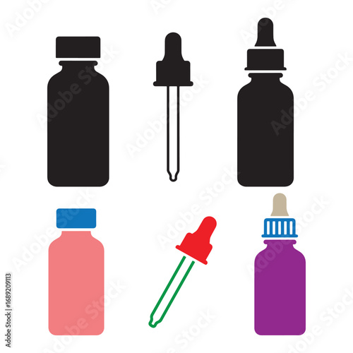 Medicine dropper bottle icon vector illustration
