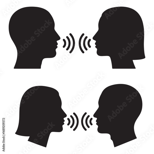 Conversation communication talking icon vector illustration