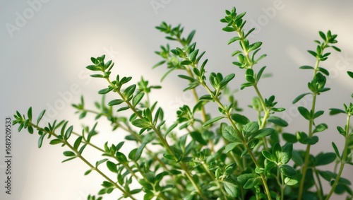 Wallpaper Mural Close-up of fresh green herbs, with vibrant leaves and stems, suitable for culinary and medicinal uses. Torontodigital.ca