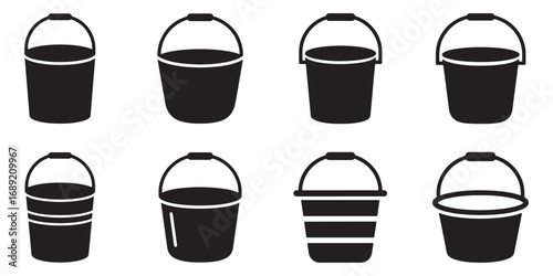 Wallpaper Mural Bucket icon set vector illustration Torontodigital.ca