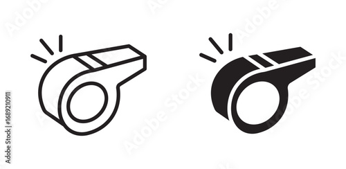 whistle line and  silhouette icons,  vector illustration