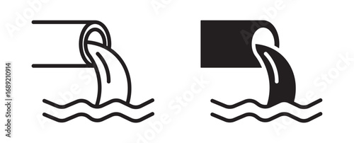 Waste water  vector icon set . 