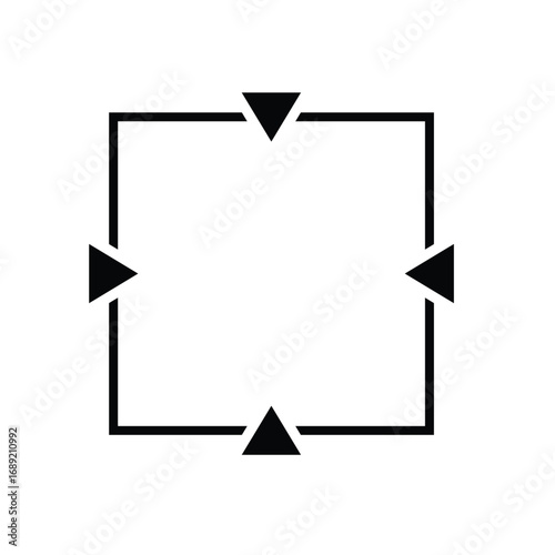 Square style crosshair target icon in black. Simple aim symbol with clean lines, isolated on white background. Minimalist design ideal for apps, UI, gaming, and graphic use.