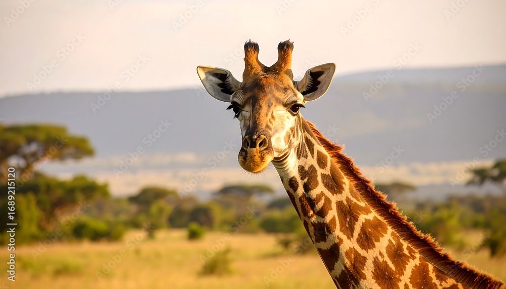 Obraz premium Giraffe portrait in savanna (4)