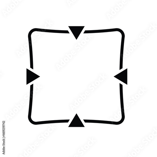 Square style crosshair target icon in black. Simple aim symbol with clean lines, isolated on white background. Minimalist design ideal for apps, UI, gaming, and graphic use.