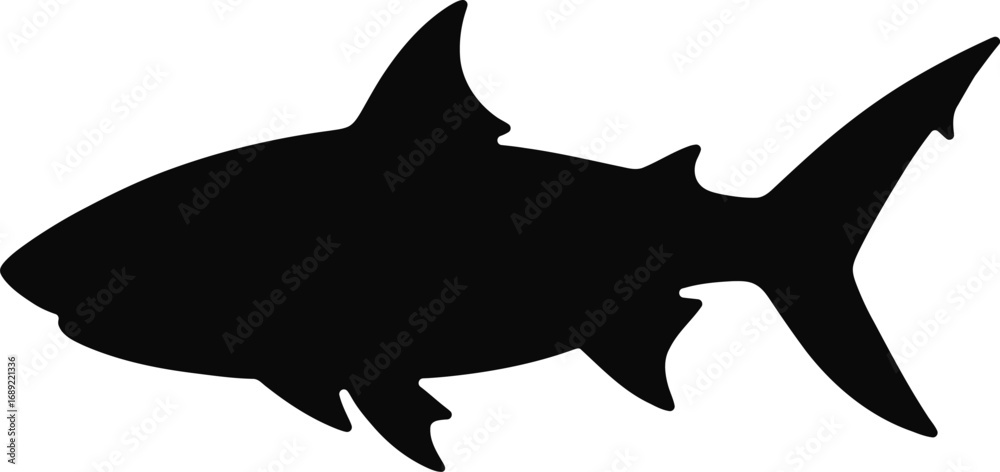 Fototapeta premium Underwater Shark Icon Vector Illustration for Nautical Themes