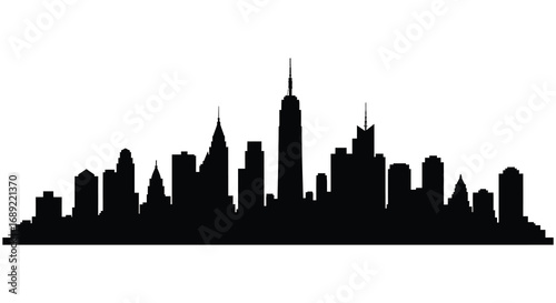 new york city skyline silhouette at dusk