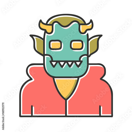 Cartoonish illustration of a monster character