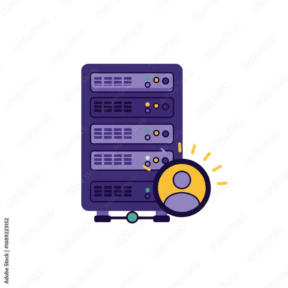 Fototapeta premium Server User Management and Data Access Icon