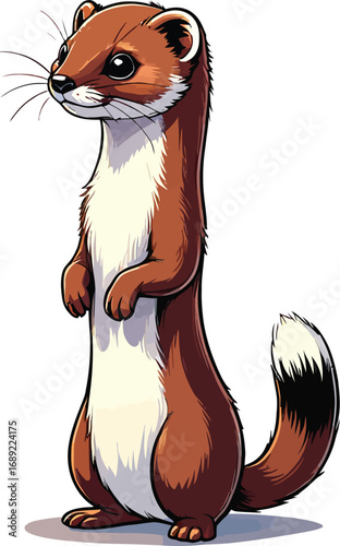 Cute cartoon a illustrator vector weasel