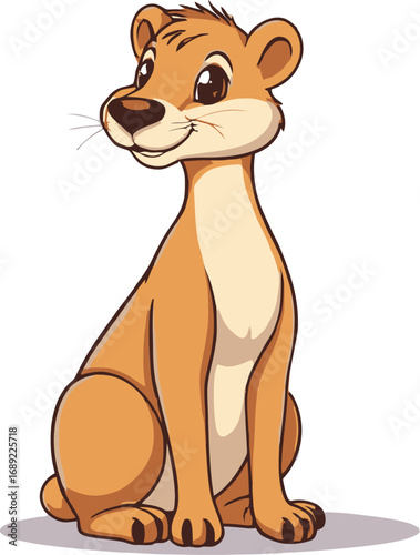 Cute cartoon a illustrator vector weasel