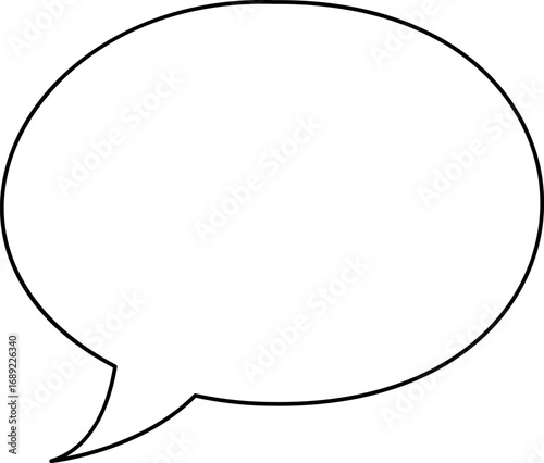 Set of blank speech bubble in flat design, chatting box, message box icon. Balloon doodle style of thinking sign symbol. Speech bubble isolated on background.