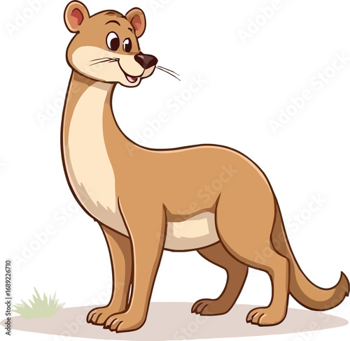Cute cartoon a illustrator vector weasel
