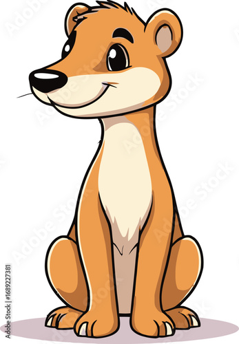 Cute cartoon a illustrator vector weasel