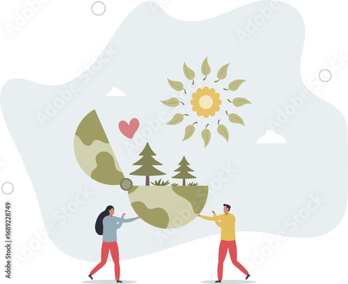 Mother earth and environment awareness or care.Bio climate conservation and ecosystem friendly lifestyle .life and employment of people.