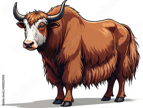 Cute cartoon a illustrator vector yak