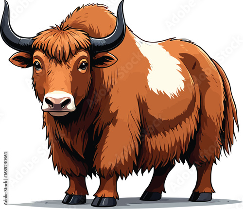 Cute cartoon a illustrator vector yak