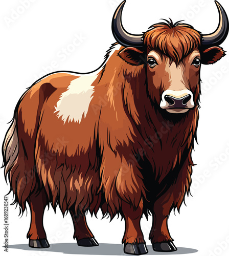 Cute cartoon a illustrator vector yak