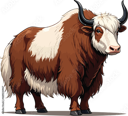 Cute cartoon a illustrator vector yak