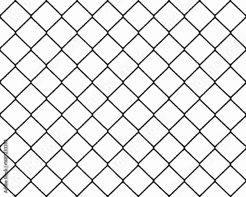 Black chain link fence pattern on white background