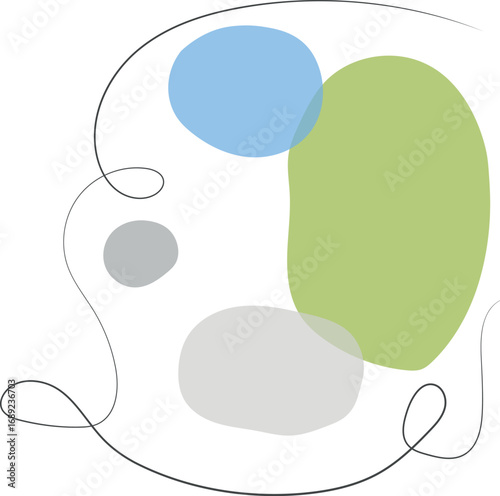 Abstract Composition with Overlapping Shapes and Golden Accents. Vector illustration