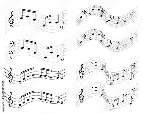 Collection of musical notes and staff lines