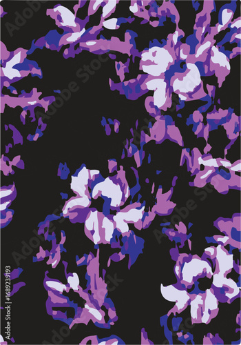 Blurry Motion Watercolor hand drawn botanical background made of meadow flowers. Blur texture. Defocused floral seamless pattern. Fashion design for textile,