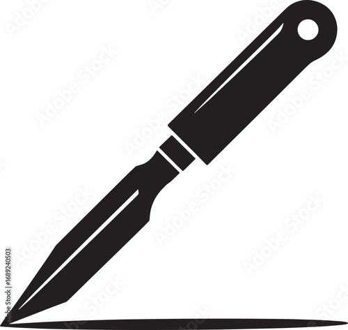 Throwing Knife Silhouette Sharp Blade Weapon Sport Target Practice Illustration