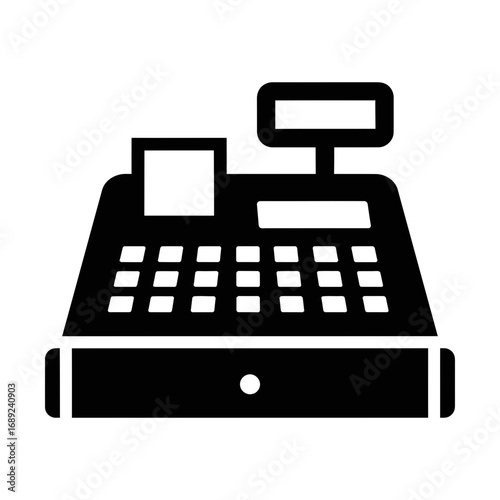 cash register glyph icon