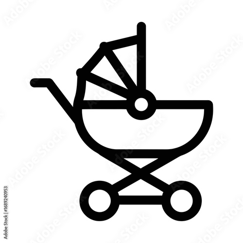 baby stroller line icon