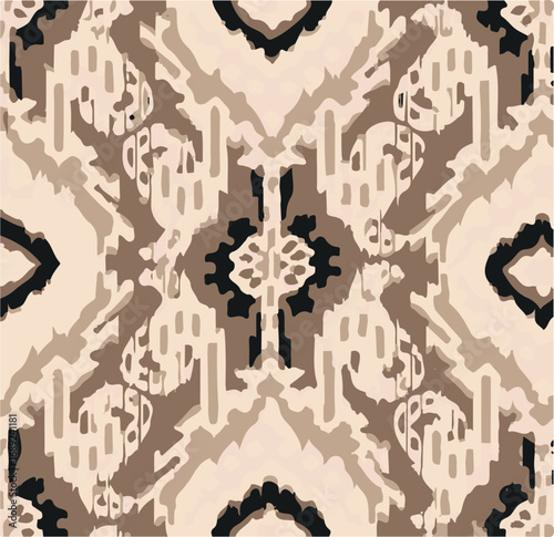 artistic image of soft ikat abstract watercolor zebra skin print seamless pattern for fashion industry