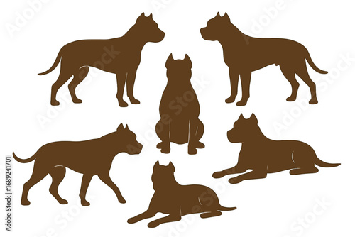 set of silhouettes of dogs