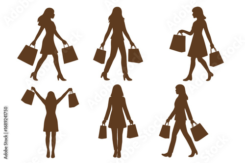 Trio of Shoppers Carrying Bags