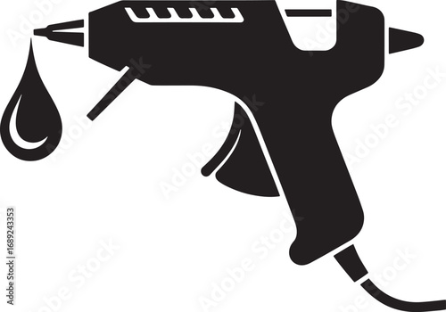 Glue Gun Vector Illustration: Hot Melt Adhesive Applicator Tool for Craft Projects