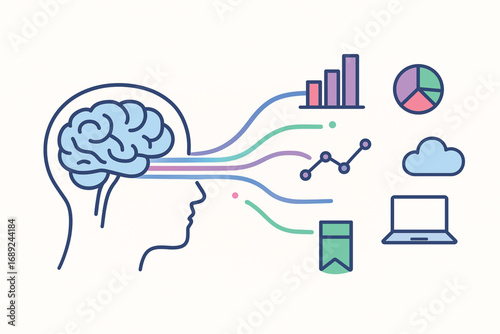 Human Brain and Data Processing Concept