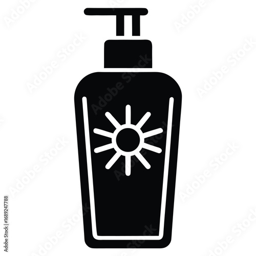 sunscreen bottle vector icon